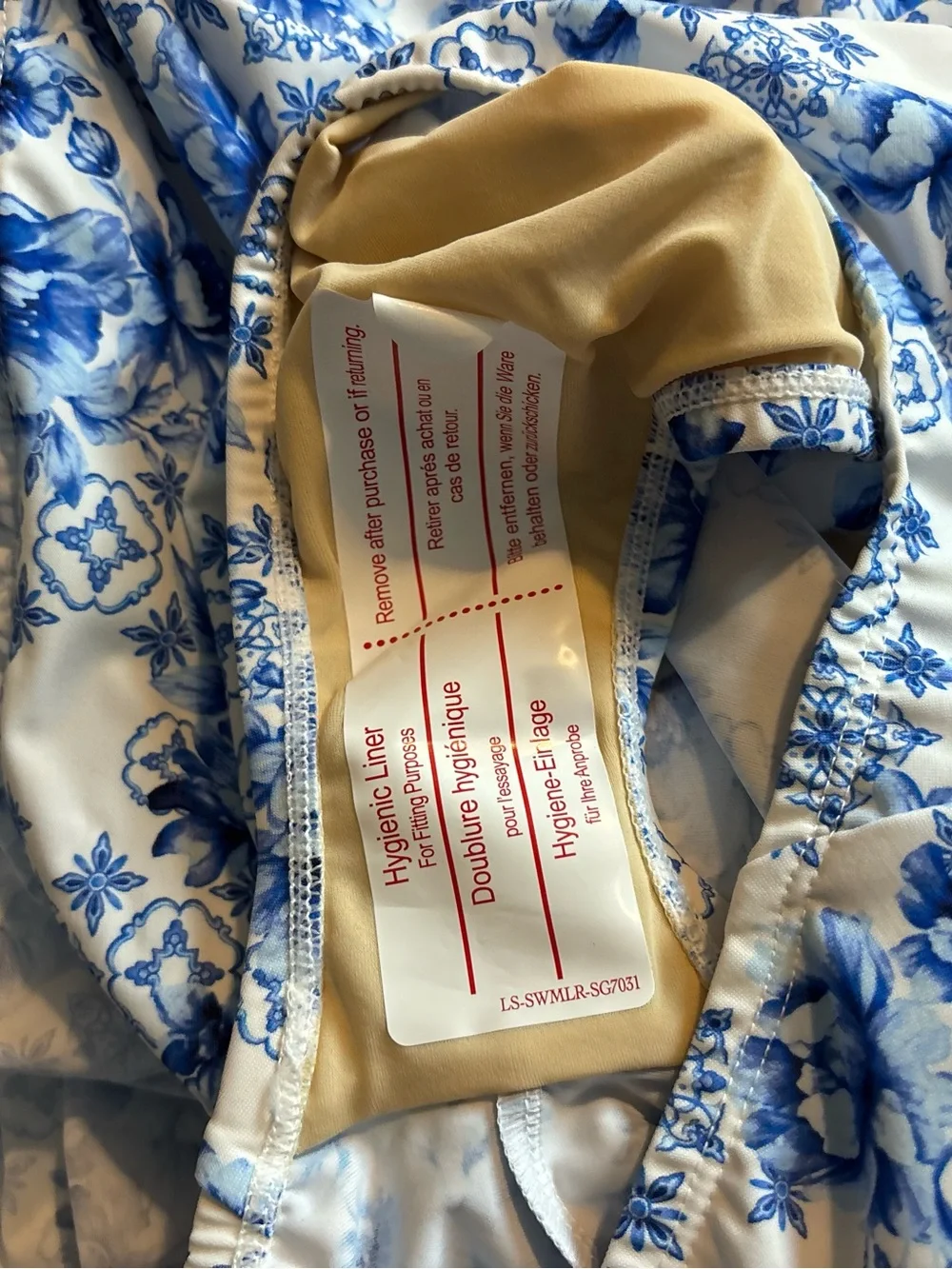 NEW Lands' End SlenderSuit Wrap Swim Dress Swimsuit Bathing Suit White Blue 18